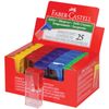 Sharpener FABER-CASTELL, container, rectangular, plastic, parts assorted