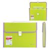 Maletín de plástico BRAUBERG "Joy", A4 (330x245x35 mm), 13 compartimentos, con borde, etiquetas de índice, verde claro