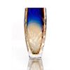 Гусевской Хрустальный завод / Crystal flower vase "Marta" engraved amber-blue
