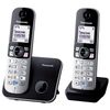 PANASONIC KX-TG6812RUB radiotelephone + add. handset, memory for 120 numbers, caller ID, repeat, speakerphone, polyphony, black
