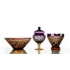 Гусевской Хрустальный завод / Crystal vase for sweets with lid "Lyubava" amber-violet