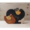 Wooden toy puzzle "Chicken family"