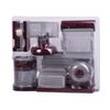 GALANT table set "Wood&Metal", 6 pieces, mahogany and Nickel-plated metal
