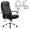 OFFICE METTA "LK-3CH" chair, leather, chrome, black