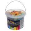 Chalk, colored JOVI (Spain), set of 20 PCs., for drawing on the pavement, round, plastic bucket