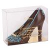 The sculpture of chocolate "Shoe" with blue ornament