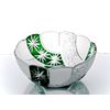 Гусевской Хрустальный завод / Crystal vase for fruit "Star Carousel" colorless with green