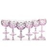 Гусевской Хрустальный завод / Set of crystal glasses for cognac pink 6 pieces