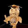 Swarovski Elements / Handle on stand "Owl"