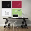 Board magnetic marker glass (60x80 cm), RED, OFFICE, "2x3" (Poland)