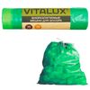 VITALUX / Green biodegradable garbage bags, HDPE, ties, 20 pcs per roll, 14 microns, 65x50 cm, 30 l