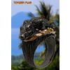 Crocodile 0193  -  925银戒指，黑色镀铑和镀金