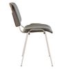 BRABIX "Iso CF-001" staff and visitors chair, chrome frame, grey leather