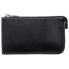 The case for keys FABULA "Blackwood", genuine leather, stitching, zipper, 140х85 mm, black