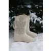 Снежинка / Snowflake / Valenki with lace handmade cream