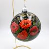 Палех / Palekh / Christmas tree ball "Flowers" glass, master Chaparina