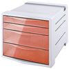 ESSELTE / Bloc de 4 plateaux fermés pour bureau "Color'Ice", 285х245х365 mm, orange