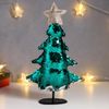 Сималенд / Interior doll "Christmas tree with silver-green sequins, with a gold star"