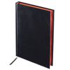 Agenda non daté A5 (138x213 mm) BRAUBERG "Black Jack", cuir antique, 160 feuilles, coupe rouge, noir