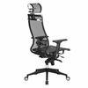 МЕТТА / Office chair "SAMURAI" Black Edition, heavy-duty mesh, adjustable, black