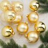 Kaemingk / Set of glass balls 8 cm gold mix, 6 pcs