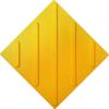 Tactile polyurethane tile, diagonal arrangement of reefs, yellow color, 300x300 mm
