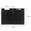 Cartella per tablet BRAUBERG, A4 (340x240 mm), con clip e coperchio, cartone / PVC, RUSSIA, nero