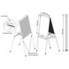 DEMI / Double-sided board-easel for chalk and magnetic marker (48x53 cm), turquoise / white, DEMI MDU.06