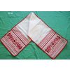 Карельские узоры / White linen towel "Birds of happiness"