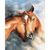 ВанГогВоМне / Peinture à numéro "Tendresse des chevaux" 40x50 cm
