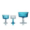 Гусевской Хрустальный завод / Crystal vase for cream "Swede" turquoise bowl, colorless leg