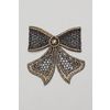 Lace brooch "Bow" black with gold, Madame Cruje