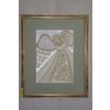 Wall panel "Good News" embroidered with gold thread
