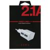 RED LINE / Charger network (220 V) NT-2A, microUSB cable 1 m, 2 USB ports, output current 2.1 A, white