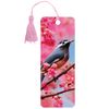 Bookmark for books 3D, BRAUBERG, three-dimensional, "Bird on branch" with a decorative lace tie