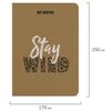 BRAUBERG / Carnet 60 l. couverture à carreaux CRAFT, papier beige 70 g/m2, couture, B5 (179x250 mm), SLOGAN / 4 pcs.