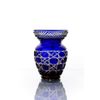 Гусевской Хрустальный завод / Crystal vase for flowers "Poppies" amber-blue