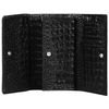 Purse women's FABULA, 185х95 mm, genuine leather, hidden button, crocodile, black