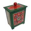 Беломорские узоры / Box wooden "Shenkurskiy green painted" 16 cm