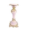 Ремеко / Decorative item "Candlestick with carved square base" (pink color) L11.5W11.5H26.5cm