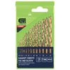 Metal drill set, 1.5-6.5 mm (through 0.5 mm, 3.2 mm, 4.8 mm), HSS, 13 pieces, titanium nitrid, SIBRTECH