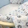 Dreams Store / Set of sides for a round baby cot "Teddy bears in blue"