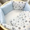 Dreams Store / Set of sides for a round baby cot "Teddy bears in blue"