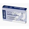 Paper clips smooth 22 mm, 100 pieces