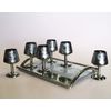 Gift wine set from zirconium "TULIP" with a tray in a gift box of wood