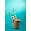 Vegetable basket round tall with lid