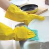 ОФИСМАГ / Latex household gloves REUSABLE, cotton dusting, size XL (very large)