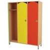 Children's wardrobe, 3 compartments, 1080х340х1340 mm, bavaria beech / colored facade
