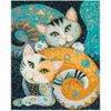 Опт-картина / mosaico de diamantes, 40x50, diamantes de imitación cuadrados abstracción de gatos