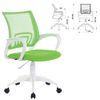 BRABIX / Armchair "Fly MG-396W", with armrests, white plastic, mesh, light green, 532403